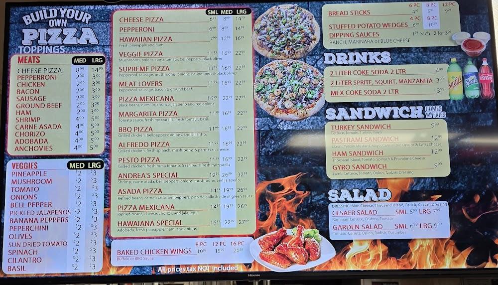 Andreas D Best Pizza Menu image 2